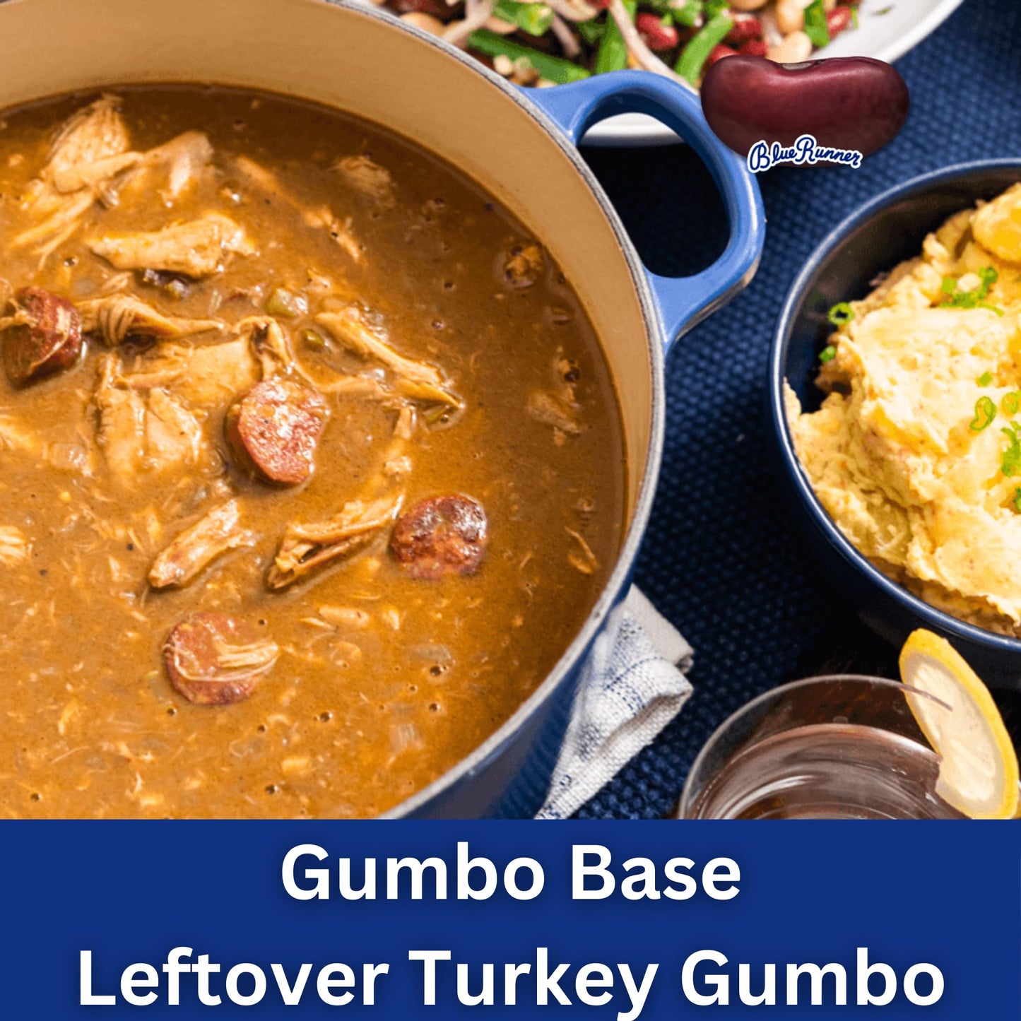 Blue Runner Gumbo Creole Base (Pack Of 3) Traditional Louisiana Chicken And Sausage Gumbo Base - Quick And Delicious Meal Soluti