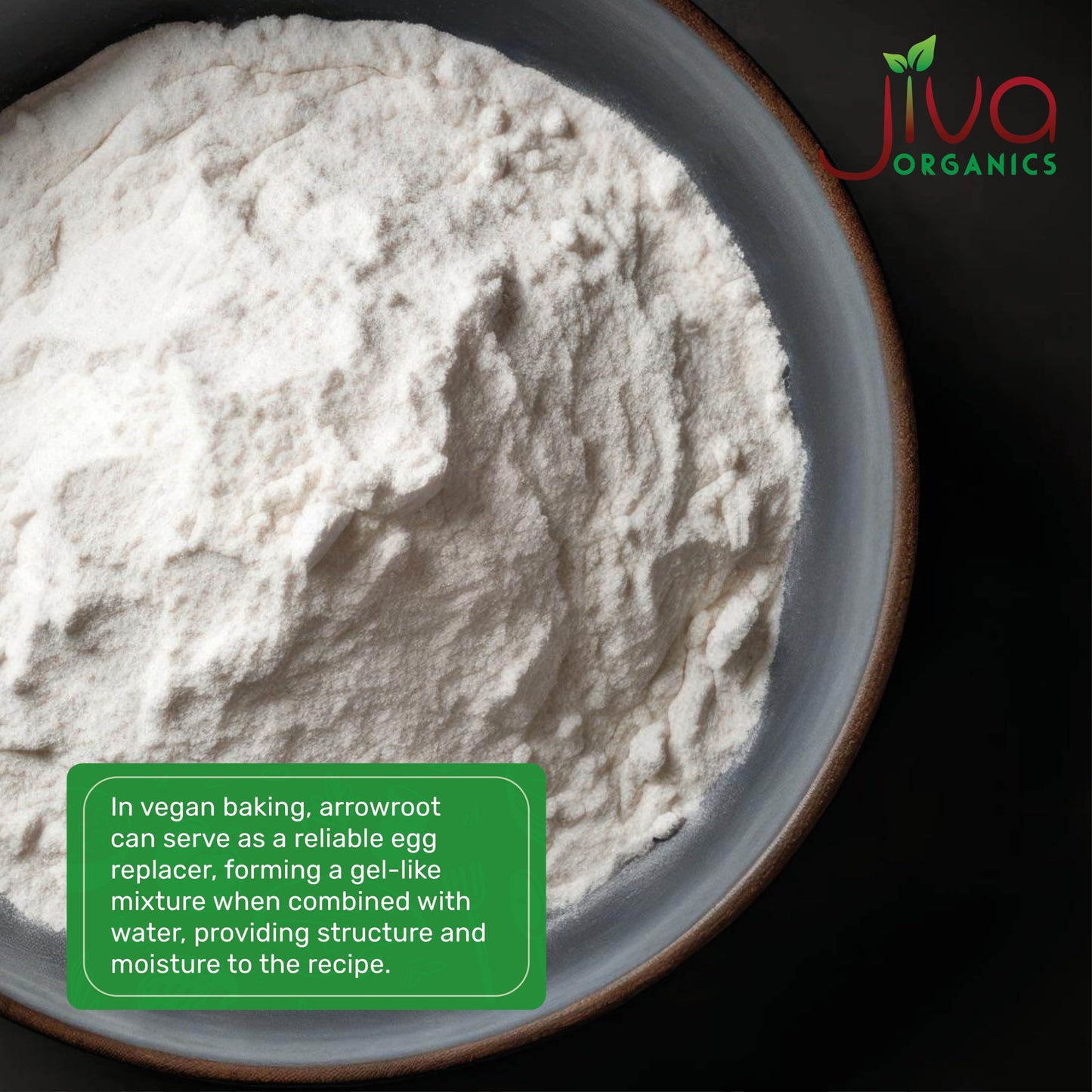 Jiva Organics Organic Arrowroot Flour (Powder) 2 Pound Bag - Raw, Non-Gmo, Gluten Free