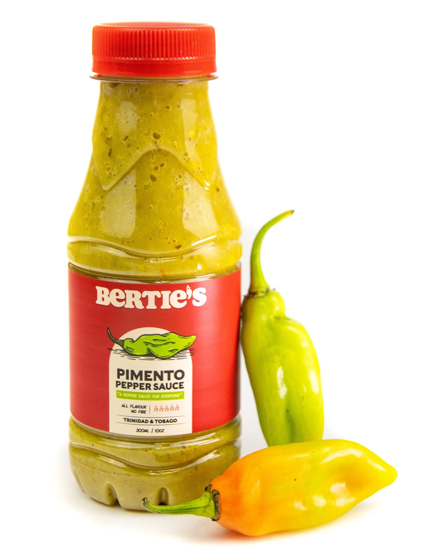 Bertie's Trinidad Pimento Sauce (10 Oz./300ml) | Adds Wonderful Flavour and Aroma Without The Heat to Dish | Perfect To Season M