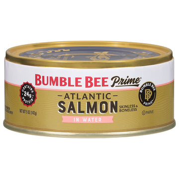 Bumble Bee Prime Atlantic Salmon, 5 Oz Cans (Pack Of 12) - Premium Salmon - 23G Protein Per Serving - Gluten Free & Kosher