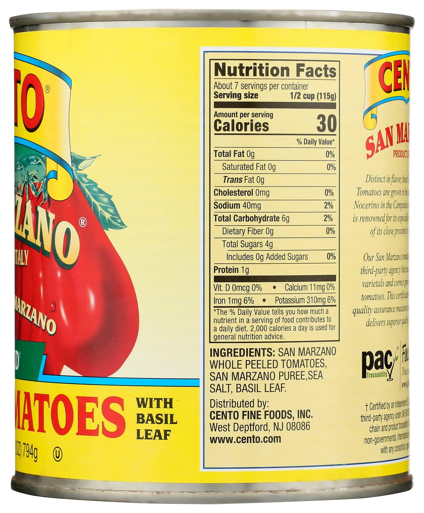 Cento Tomato San Mrzno PLD BSL 28 OZ