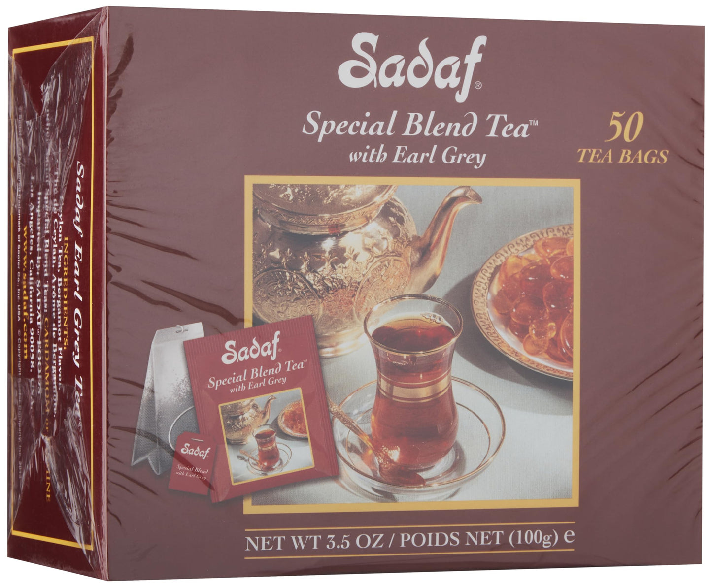 Sadaf Earl Grey Tea Bags Special Blend Earl Grey Ceylon Black Tea Product Harvested In Sri Lanka 50 Bags (Pack Of 1)