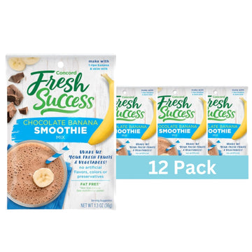 Concord Foods Chocolate Banana Smoothie Mix - Fruit Flavor with No Artificial Flavors, Colors, or Preservatives - Ideal for Fres