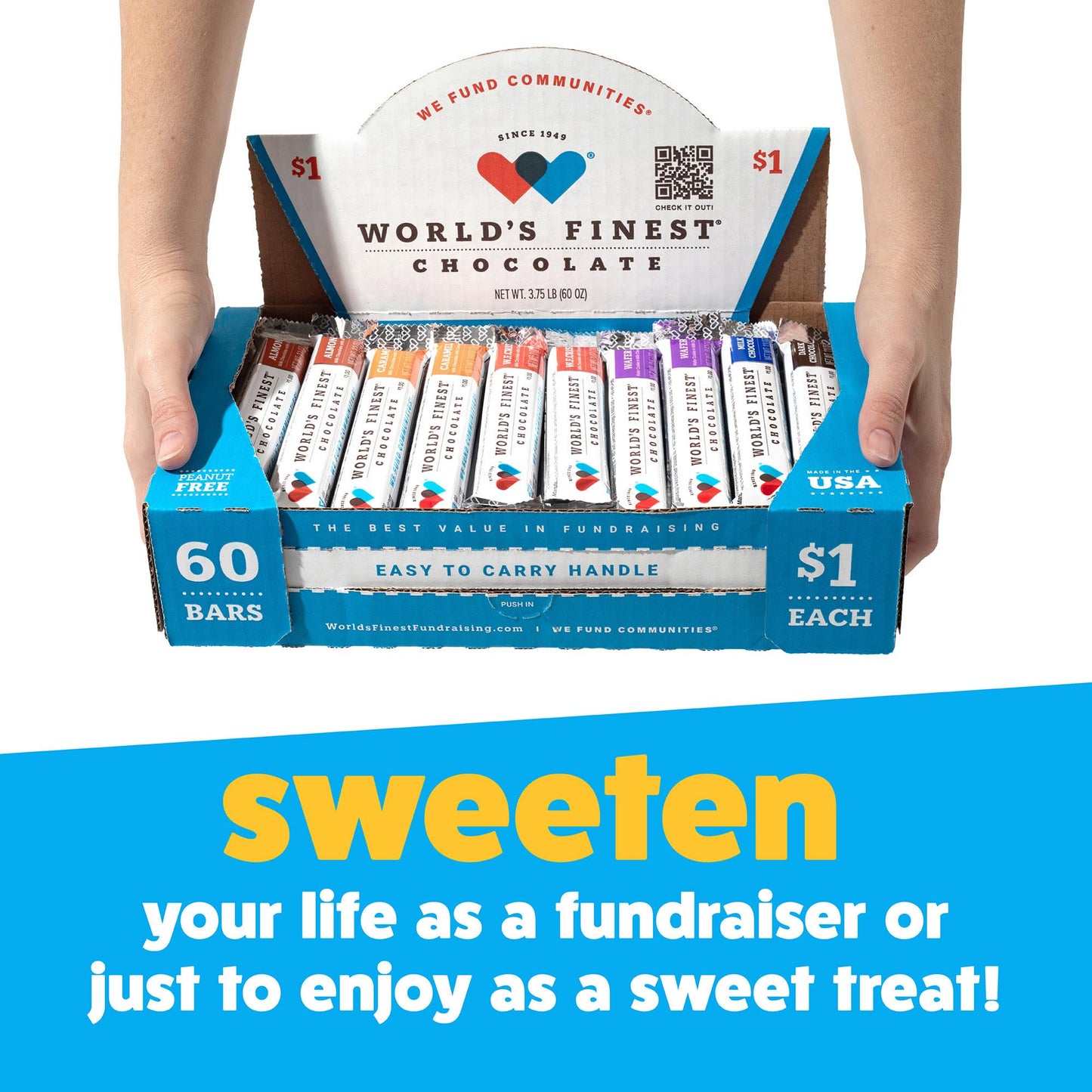 Worlds Finest Chocolate Fundraising Variety Pack - 60 Candy Bars - 1 Size