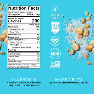 Mauna Loa Premium Hawaiian Roasted Macadamia Nuts, Hawaiian Sea Salt Flavor, 6 Oz Jar (Pack of 1)