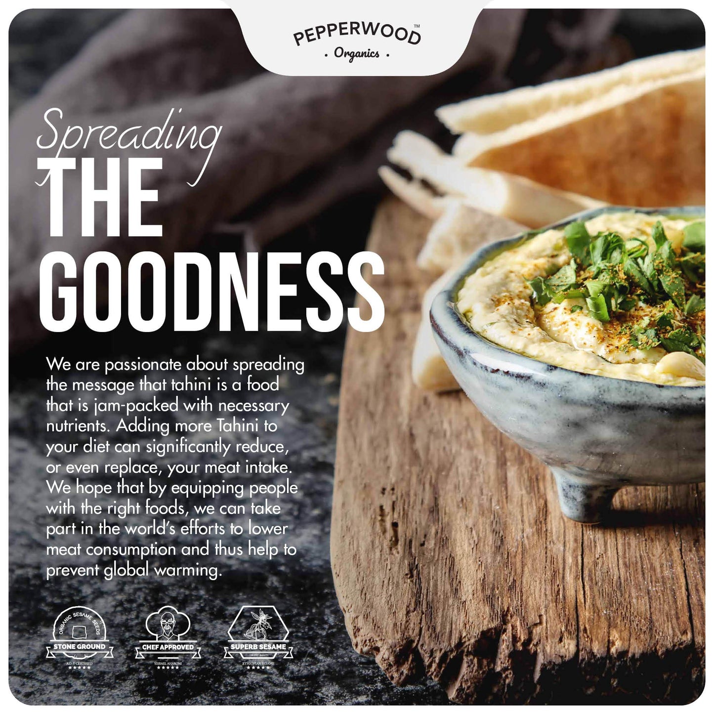 Pepperwood Organic Hulled Tahini Paste, Stone-Ground, Unsalted, Non-GMO, Gluten-Free, Vegan, 6.6lb Bucket - USDA Organic