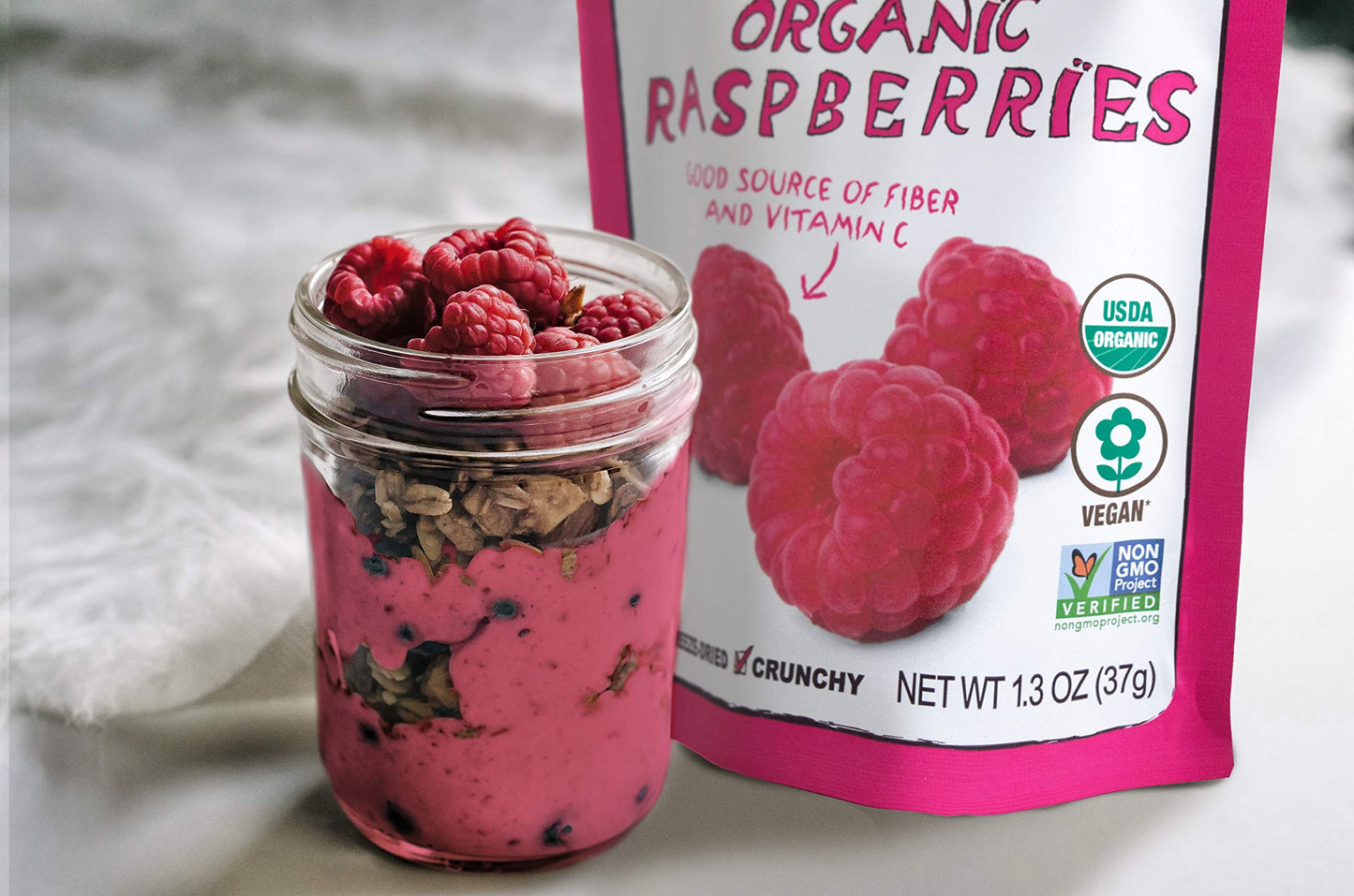 Natierra Nature's All Foods Organic Freeze-Dried, Raspberries 1.3 Oz