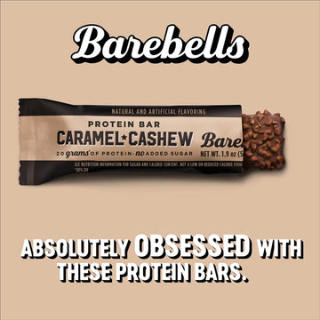 Barebells Protein Bars Caramel Cashew - 12 Count, Pack Of 2 - Protein Snacks With 20G Of High Protein - Chocolate Protein Bar Wi