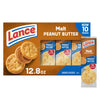 Lance Sandwich Crackers, Malt With Peanut Butter, 10 Individually Wrapped Packs, 6 Sandwiches Each