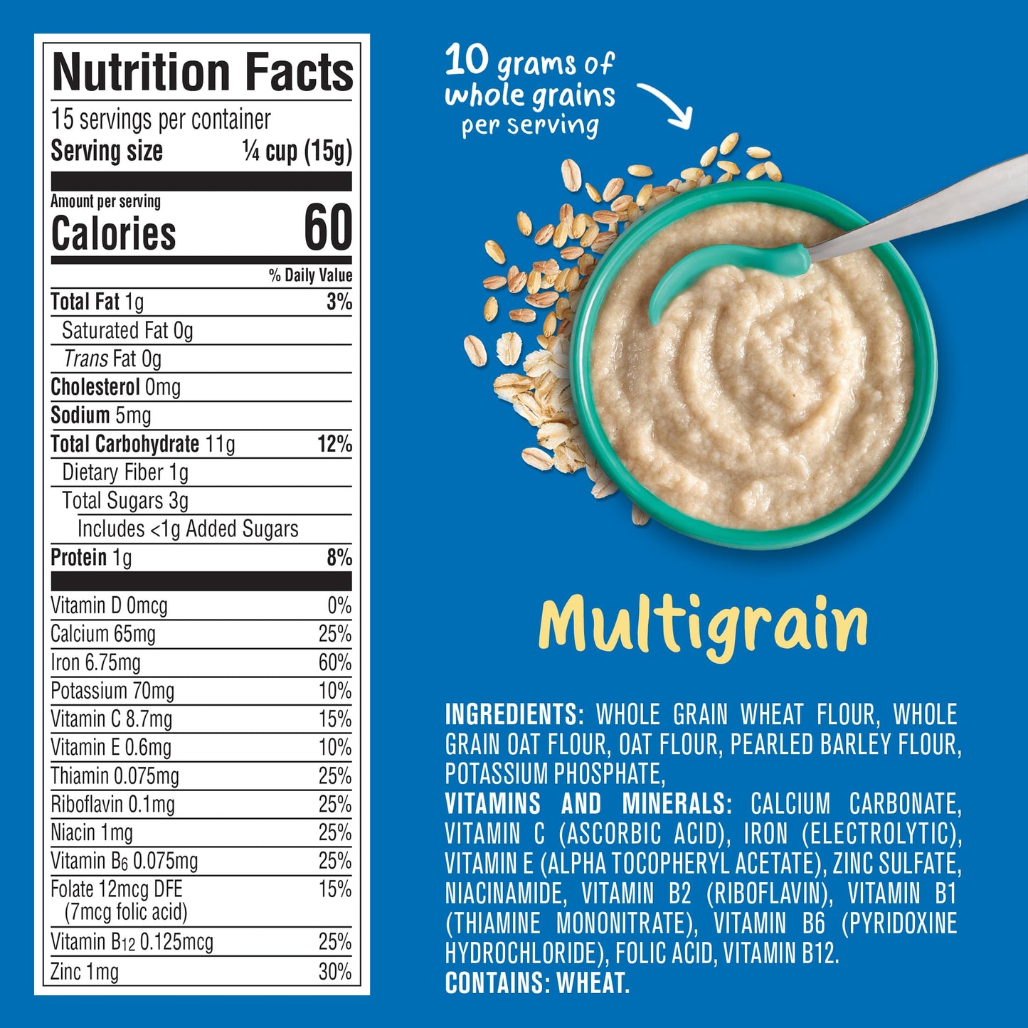 Gerber Baby Cereal 2Nd Foods, Grain & Grow, Multigrain, 8 Ounces (Pack Of 6)