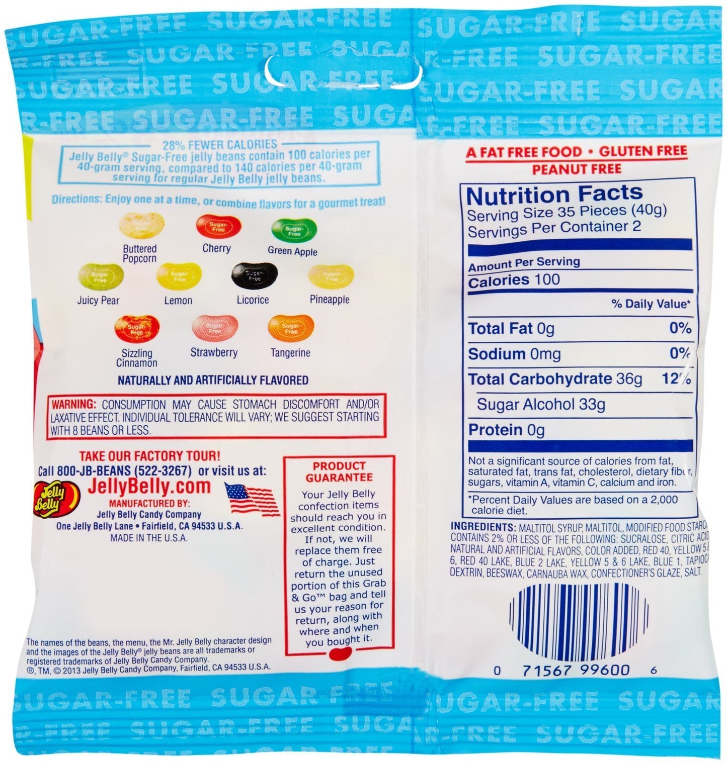 Sugar-Free Jelly Belly Jelly Beans - Genuine, Official, Straight from the Source, 2.8 Ounce (Pack of 12)