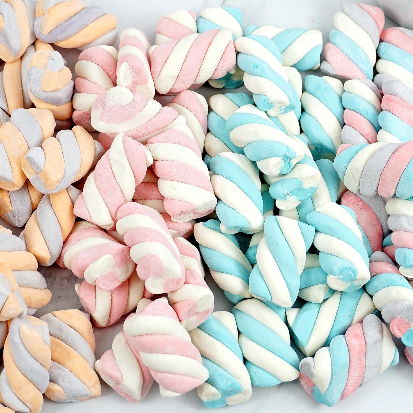 The Hampton Candy Company Blue & White Marshmallow Twists, 8.8 Oz Bag - Bulk Blue Candy Treats