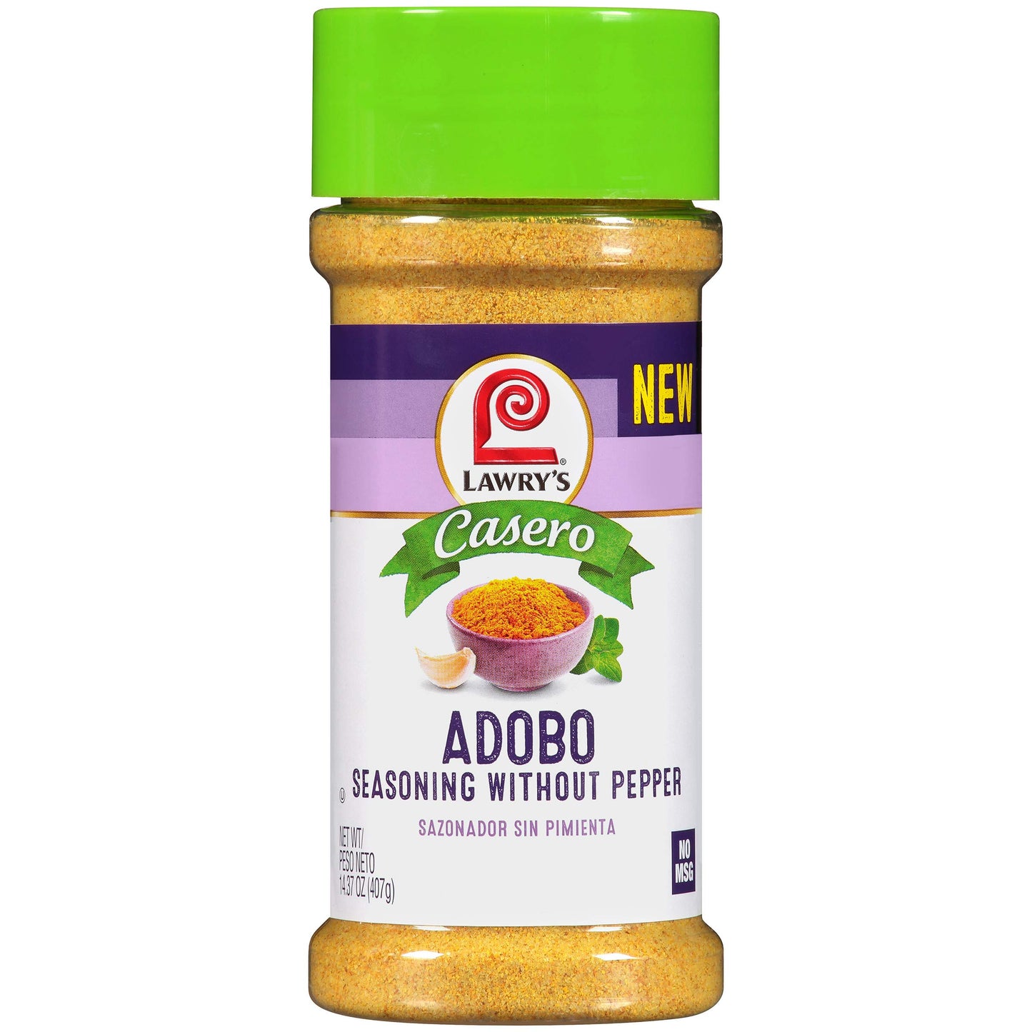 Lawrys Casero Adobo Seasoning without Pepper, 14.37 oz (Pack of 12)