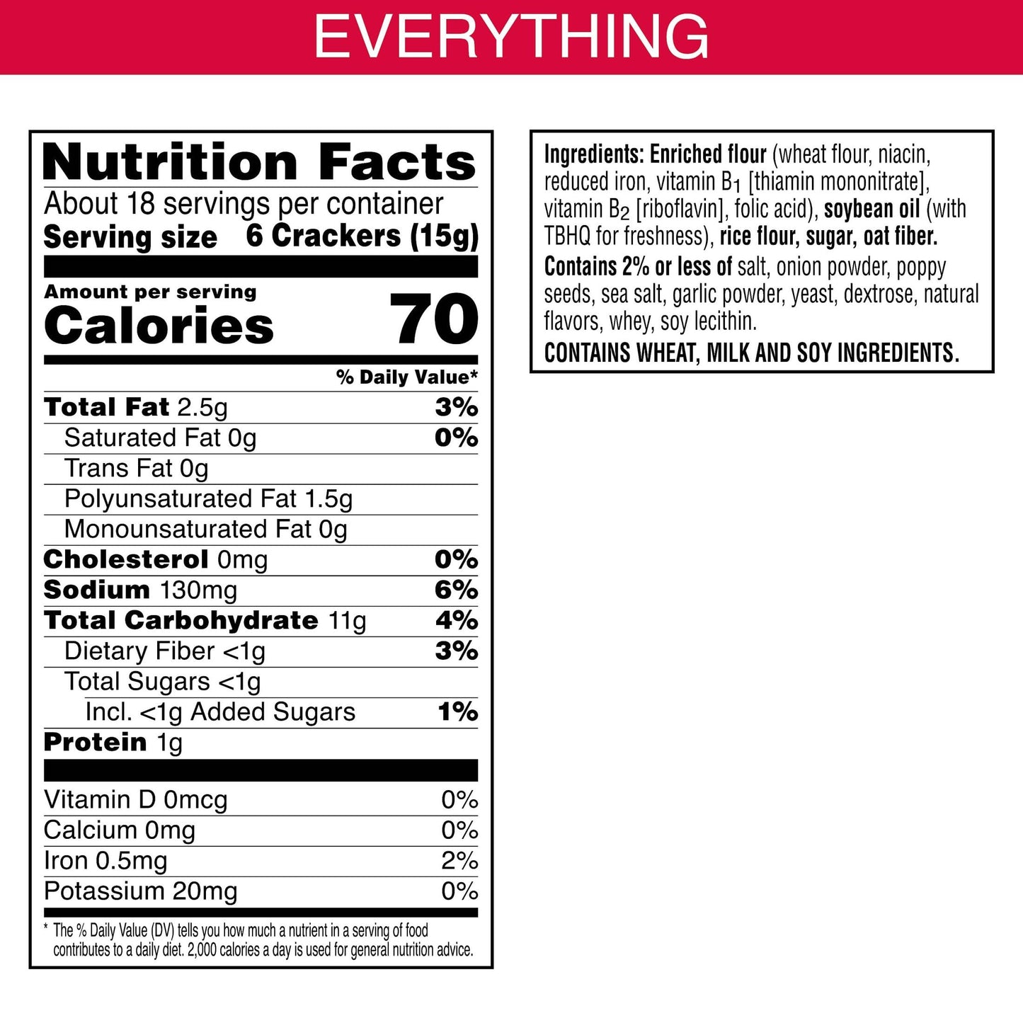 Town House Pita Oven Baked ers, Everything Flavor, 9.5 Ounce (Pack of 12)