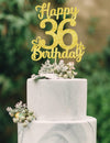 36 Birthday Cake Toppers-Gold Glitter, 36th Cake Topper for Men,36 Cake Topper For Women, 36th birthday decorations,36th Birthda