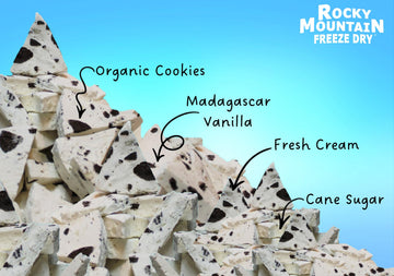 Rocky Mountain Freeze Dry Freeze Dried Ice Cream – Cookies and Cream – 2.5oz – Shelf-Stable Creamy Treat