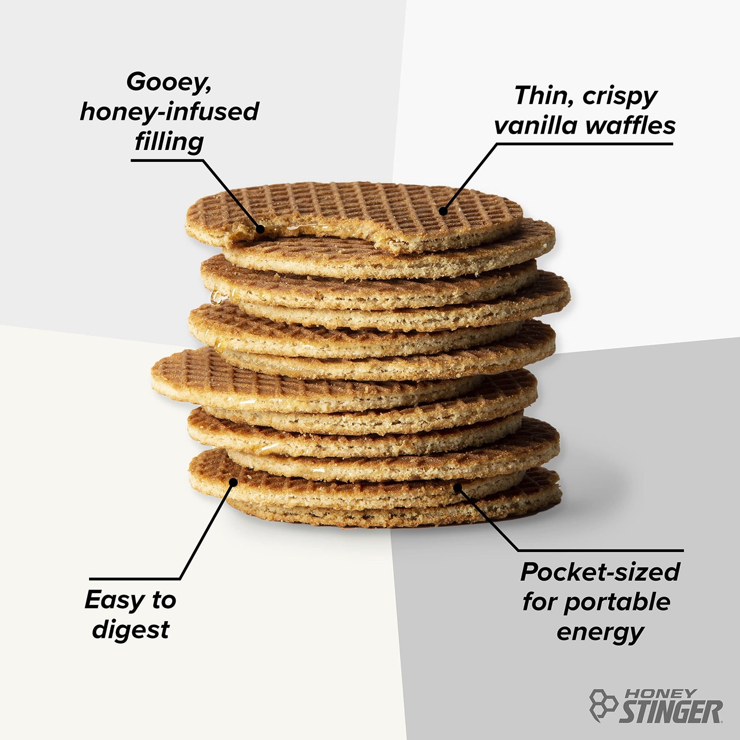 Honey Stinger Organic Vanilla Waffle | Energy Stroopwafel for Exercise, Endurance and Performance | Sports Nutrition for Home &