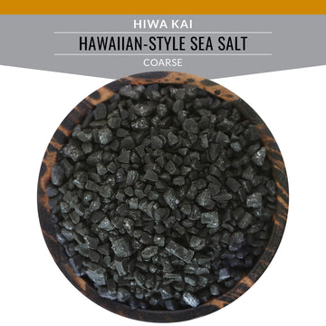 SALTWORKS Artisan Salt Company Hiwa Kai Black Hawaiian-style Sea Salt, Coarse Grain, Pour Spout, 16 Ounce