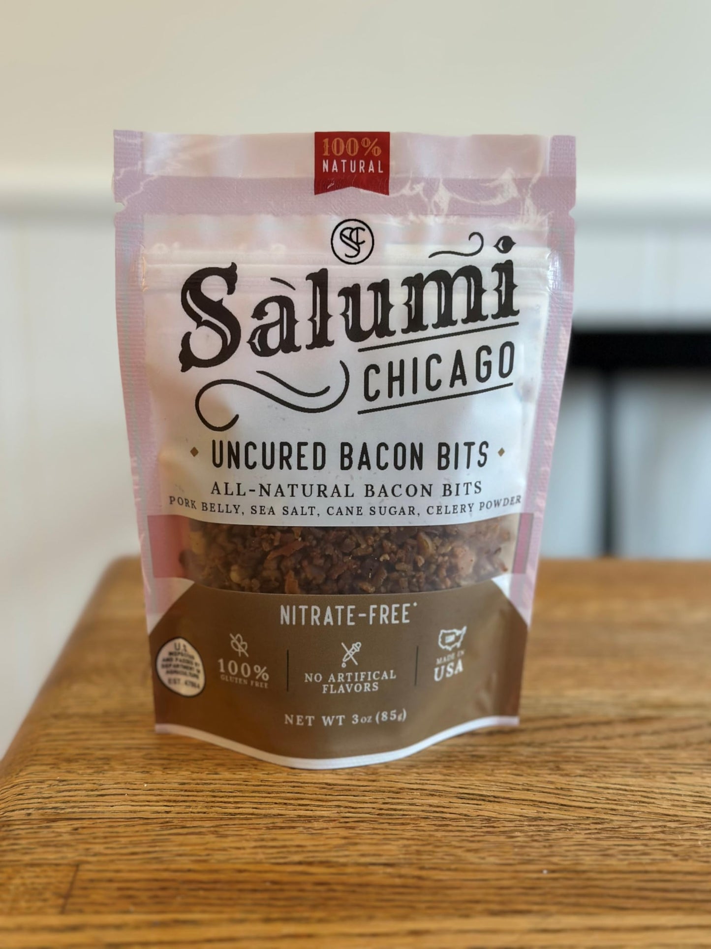 Uncured Bacon Bits - Natural Sea Salt Seasoned, Fully Cooked, Gluten-Free, No Added Nitrates or Nitrites, 3 oz - Keto & Paleo Fr