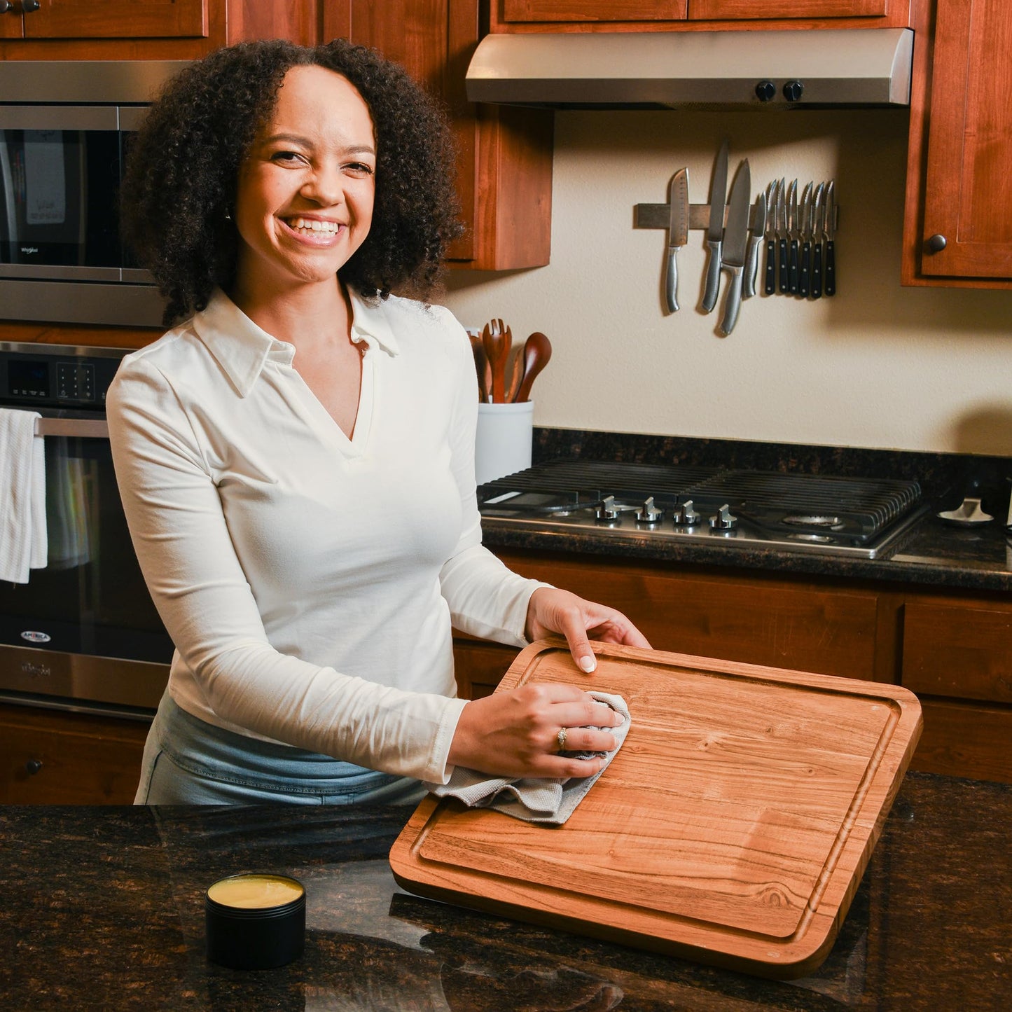 Macy's Place Wood Butter 4 fl oz - Food Grade Mineral Oil & Beeswax Cutting Board Wax Conditioner for Butcher Block & Wooden Tools