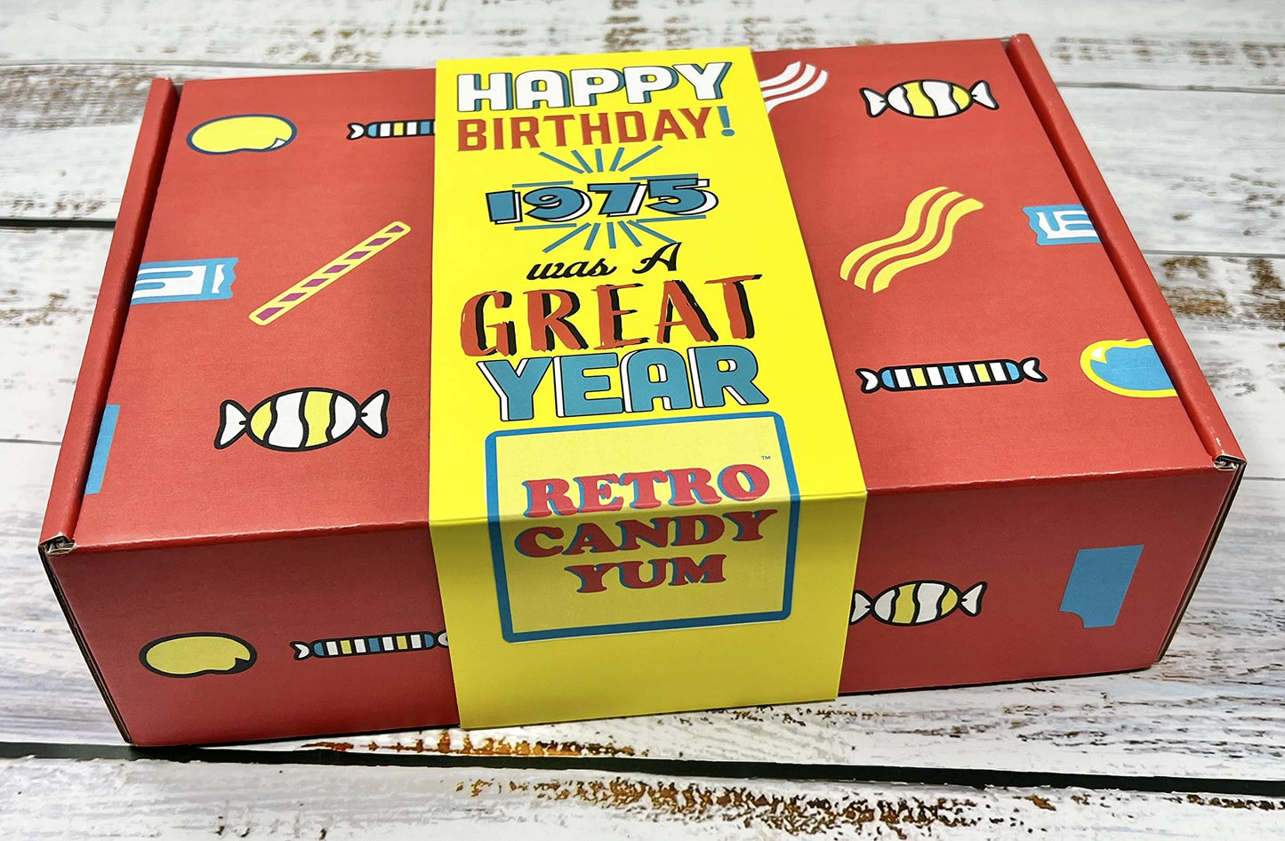 Retro Candy Yum Candy 1975-50Th Birthday Vintage Candy Box Childhood Nostalgic 1970S Sweets Jr