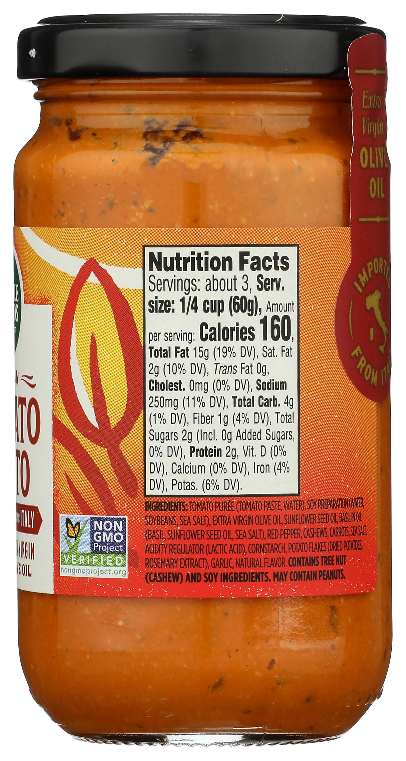 Whole Foods Market Vegan Tomato Pesto, 6.7 Ounce, Plant-Based, Delicious Flavor, Perfect for Pasta and Spreads