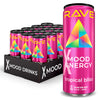 X Mood Energy RAVE Mood Energy Drink with Functional Mushrooms, Nootropics, 225mg Caffeine, 12 fl oz – 12 Pack, Tropical Bliss Flavor