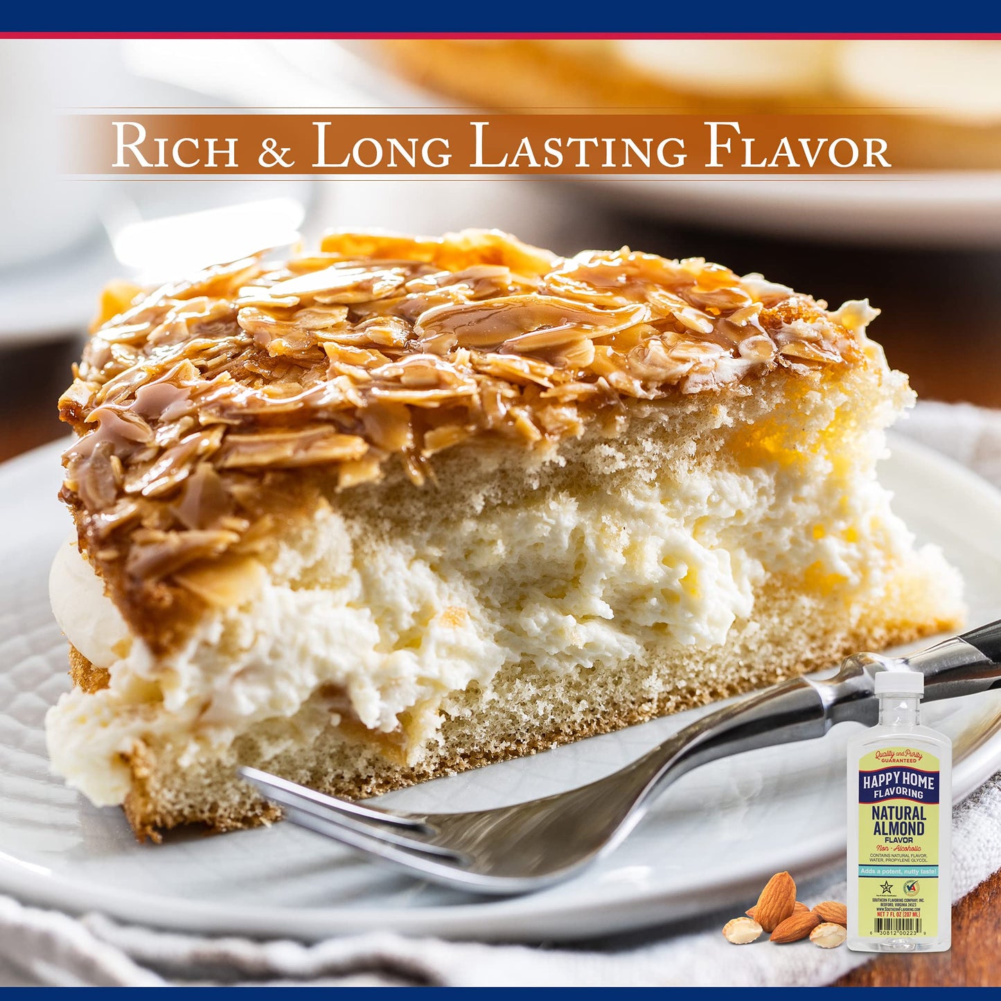 Happy Home Almond Flavoring Non- ic 7 oz - Certified Kosher, Natural Ingredients