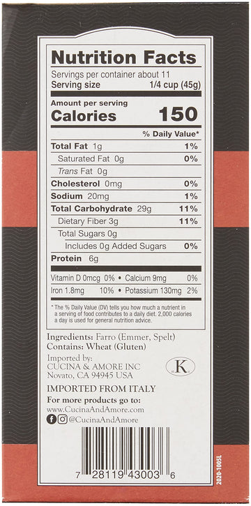 Cucina & Amore Grains Farro, 17.600000000000001 Oz