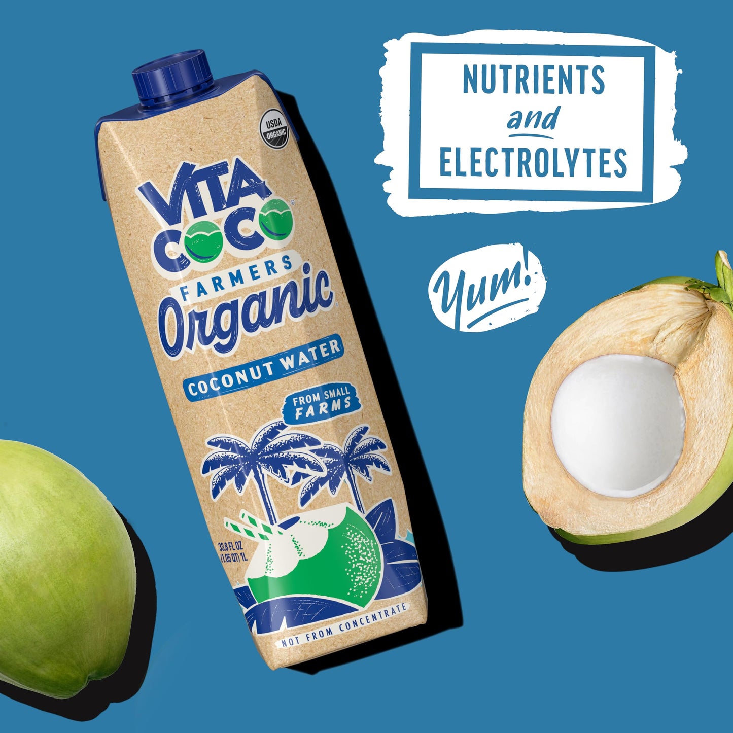 Vita Coco Organic Coconut Water, 33.8 Fl Oz, Pack of 1, Refreshing Natural Beverage