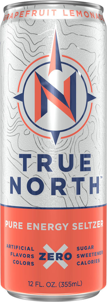 True North Pure Energy Seltzer, Grapefruit Lemonade, 12 Fl Oz (Pack Of 12)
