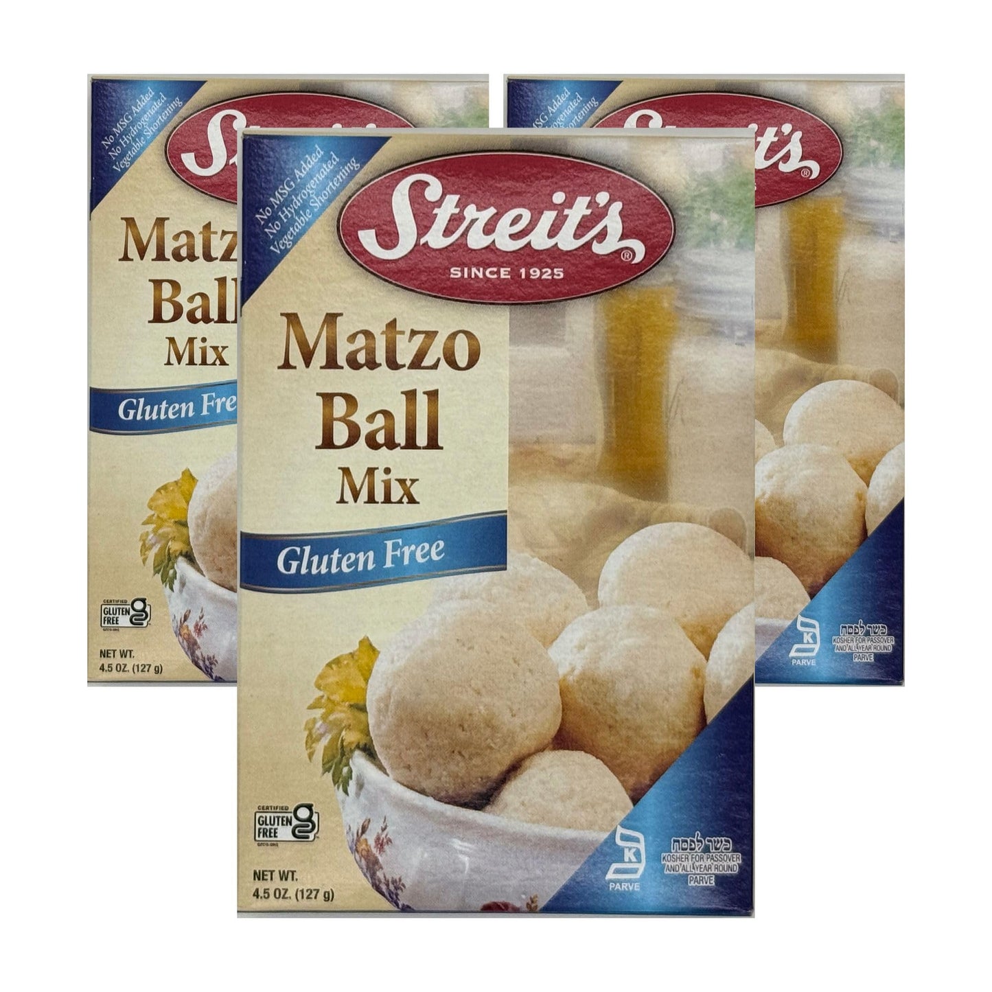 StreitS Gluten Free Matzo Ball Mix - Kosher Certified Suitable For Passover No Msg Added Just Add Eggs & Oil Vegan-Friendly Family Owned (4.5Oz Pack Of 3)
