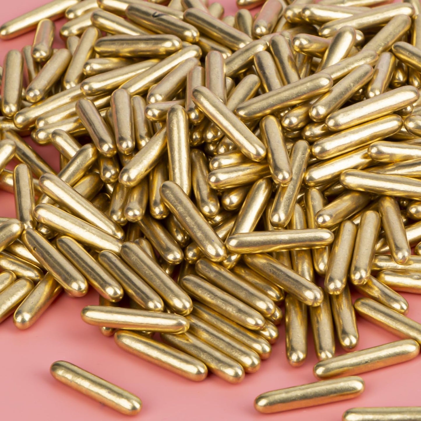 Twisweet Gold Rods Sprinkles, Edible Sugar Sprinkles for Cake Decorating, Candy Rods for Baking, Cake Topper Ice Cream Cupcake C