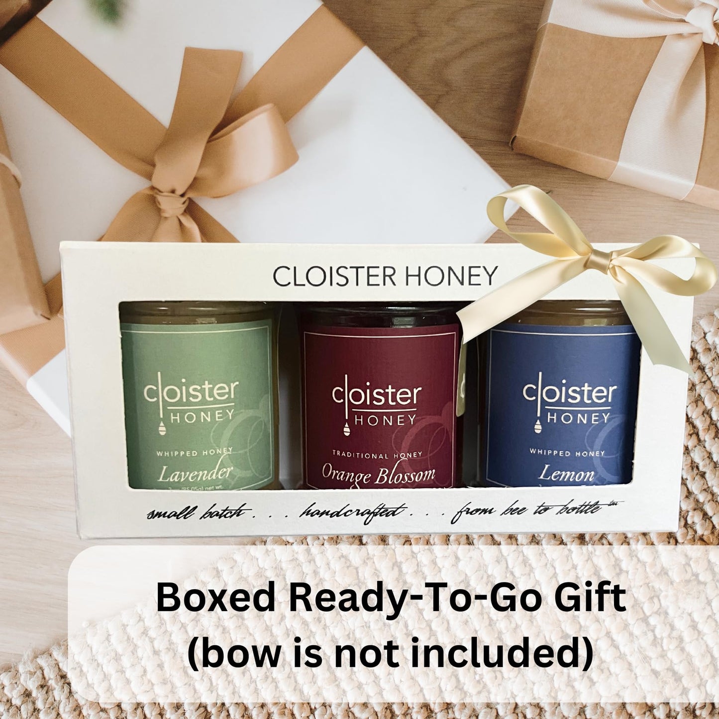 Cloister Honey Trios - Tea Lovers (3 X 3 Oz) | Hand Crafted | Raw Artisan Honey | 100% Pure, Raw & Unfiltered | All Natural | Ma