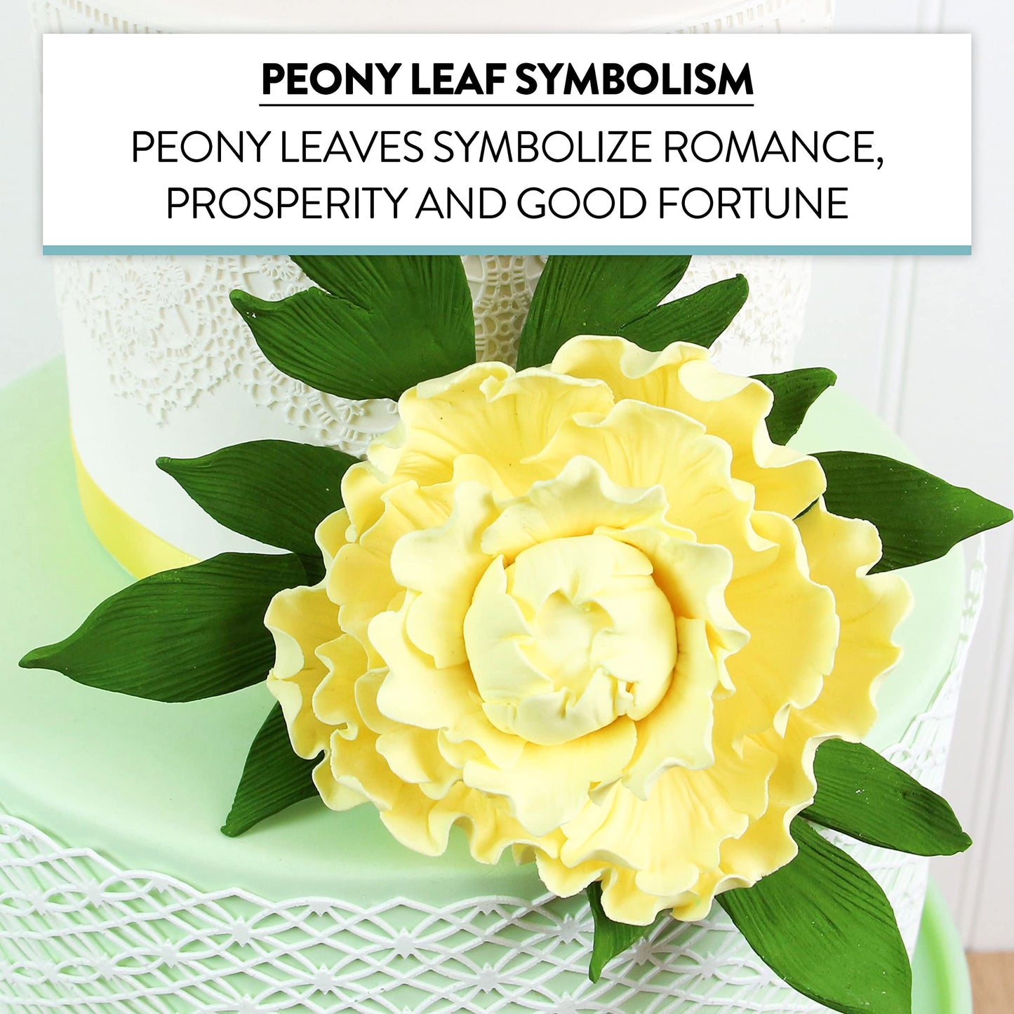 Global Sugar Art Peony Leaf Spray Sugar Cake Flowers, Green, 2 Count By Chef Alan Tetreault