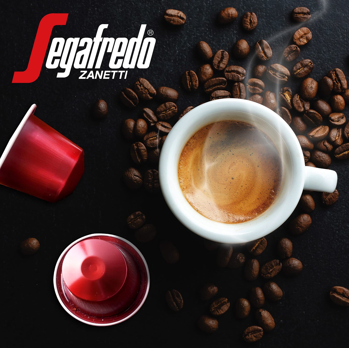 Segafredo Zanetti Espresso compact pieces - Medium-Dark Roast - 10 Count - Aluminum Pods for Nespresso Original Machines