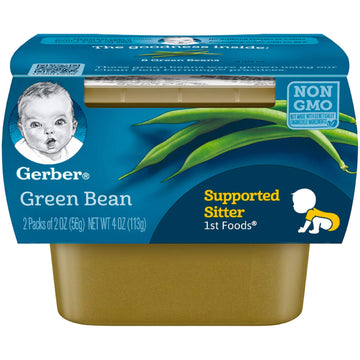 Gerber Green Bean & Carrot Puree Baby Food Bundle (8 Pack)