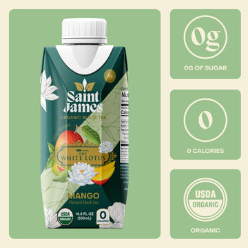 Saint James Iced Tea X The White Lotus Limited Edition - Organic Black Tea - Non-Gmo, Gluten Free, Zero Calorie, Zero Sugar - Ma