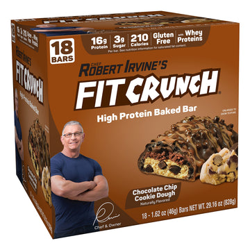 Fitcrunch Snack Size Protein Bars, Designed By Robert Irvine, Worlds Only 6-Layer Baked Bar, 3G Of Sugar & Soft Cake Core (18 Ba