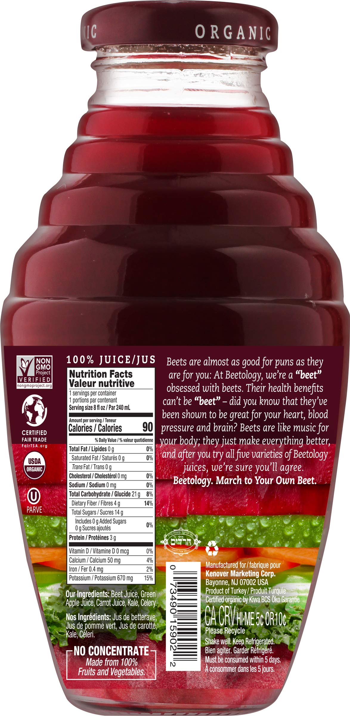 Beetology Organic Beet and veggie Juice 845oz (6 Pack)