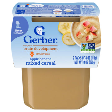 Gerber Baby Food, 2Nd Foods Apple Banana Mixed Cereal (Pack Of 4)