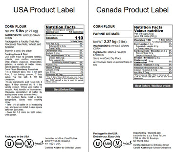 Food To Live Corn Flour, 5 Pounds - Made From Whole Grain, Finely Ground Meal, Vegan, Kosher, Bulk, Great For Cooking And Baking