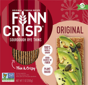 Finn Crisps Original Rye Crispbread 7Oz | Thin, Crispy Rye Flatbread Crackers | Multipack Of Authentic Finnish Sourdough Crispbr