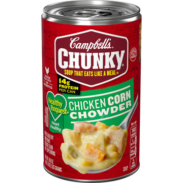 Campbell's Chunky Soup, Healthy Request Chicken Corn Chowder Soup, 18.8 Oz Can