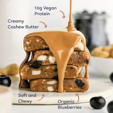 Gomacro Macrobar Organic Vegan Protein Bars - Blueberry + Cashew Butter (2.3 Ounce Bars (Pack Of 12)