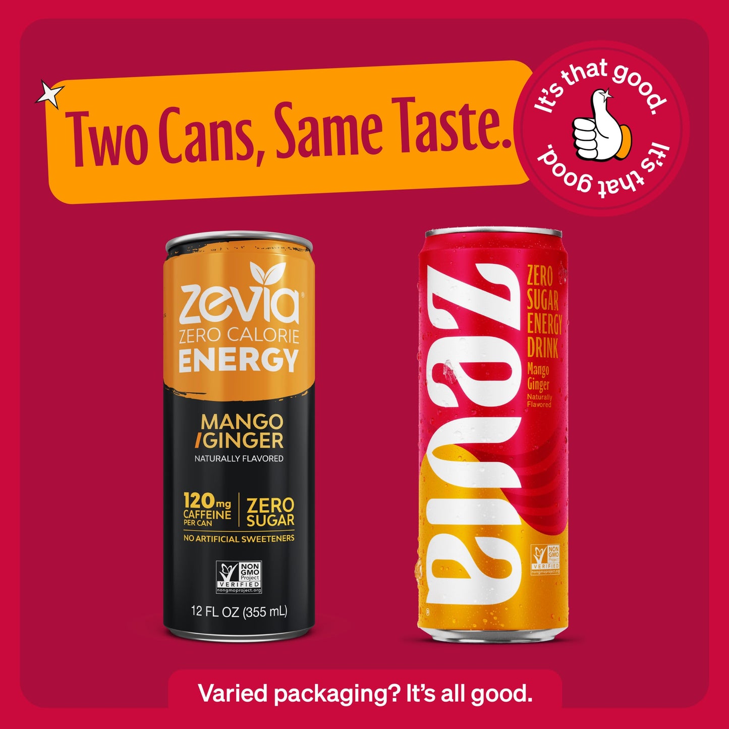 ZEVIA, DRINK, ENERGY, MANGO GINGER - Pack of 12