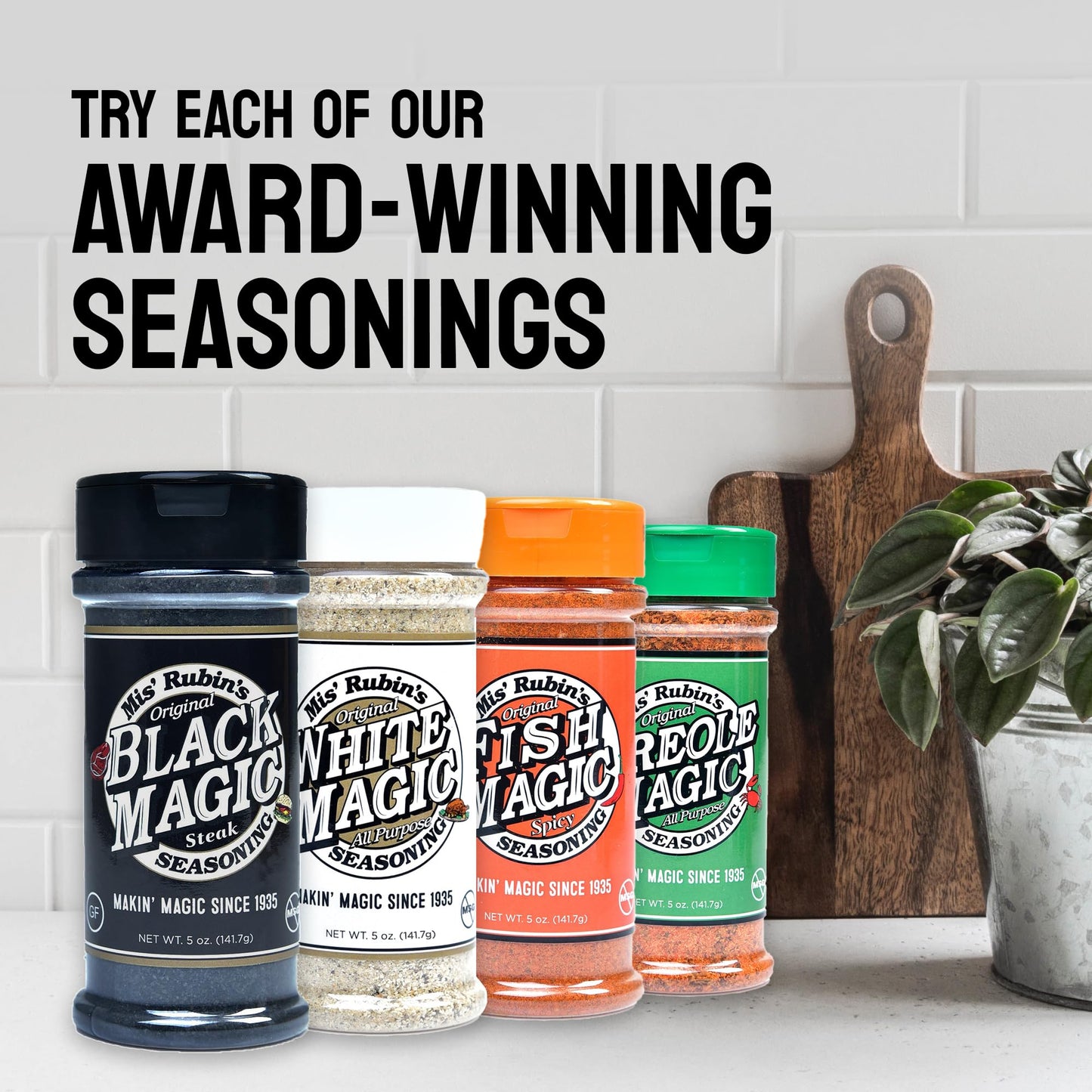 MIS RUBINS BLACK MAGIC SEASONING Charcoal BBQ Seasoning Rub, 5 Oz Shaker