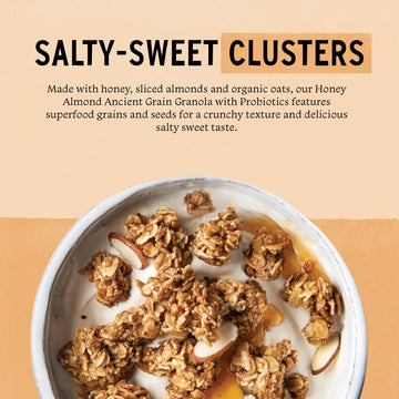 Purely Elizabeth, Honey Almond, Ancient Grain Granola With Probiotics, Gluten-Free (3 Ct, 8Oz Bags)