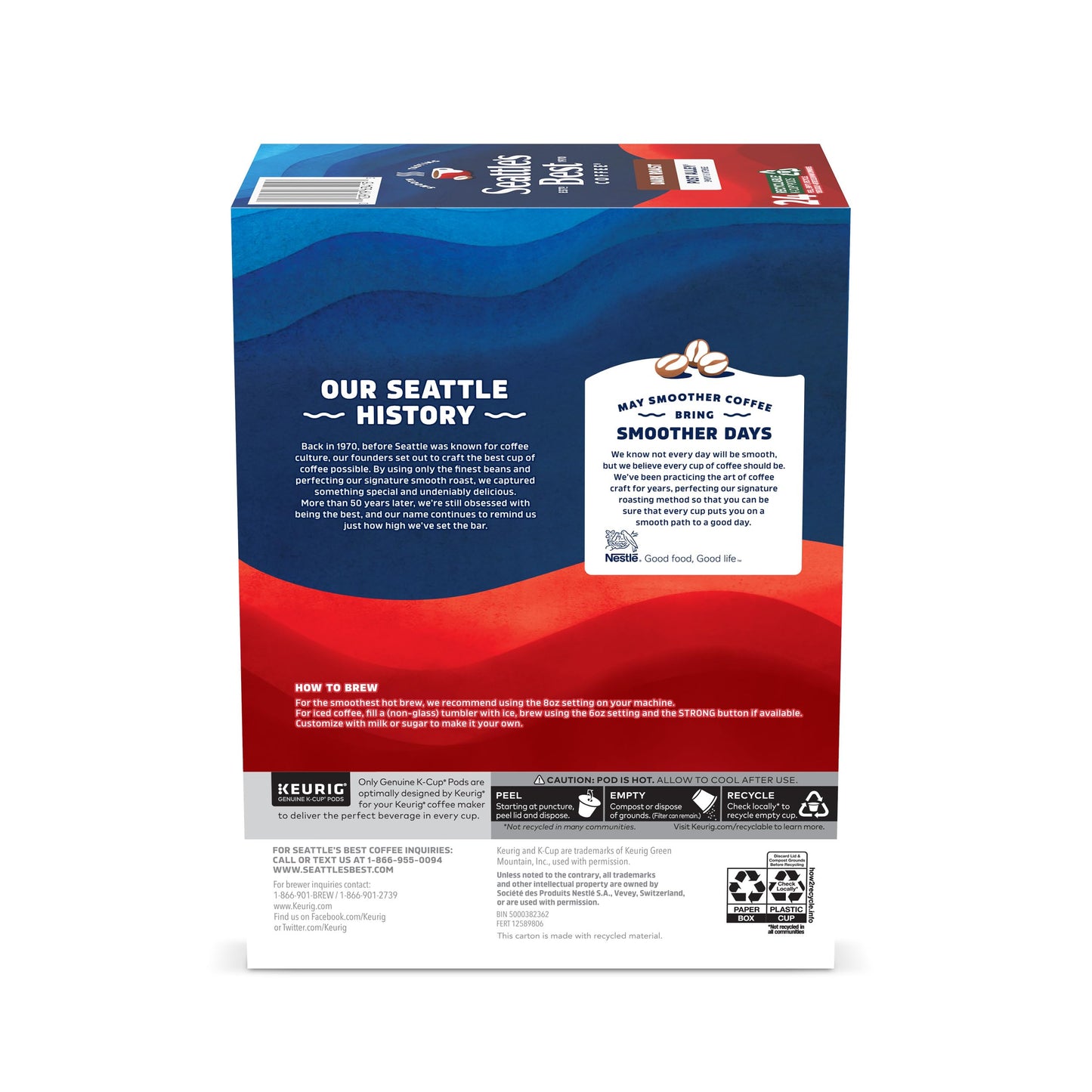 Seattles Best Coffee Dark Roast K-Cup Coffee Pods Post Alley 100% Arabica 4 Boxes (96 Pods Total)