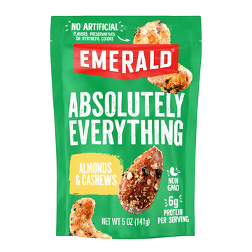 Emerald Nuts Absolutely Everything Almonds & Cashews (1-Pack) | 5oz Resealable Bag | Kosher Dairy Certified, Non-GMO, Contains N